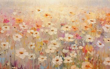 Pastel-coloured flower field by Bianca ter Riet