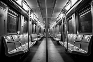 Ein Schwarz-Weiß-Foto in einer U-Bahn