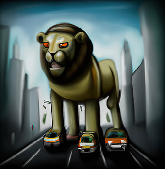 Giant King in the City