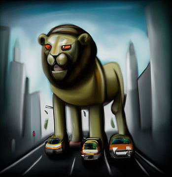 Riesenkönig in der Stadt von Lions-Art