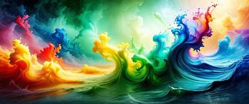 Sea of splashing colours