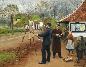 L. A. Ring schilderij bij Aasum smederij, Hans Andersen Brendekilde