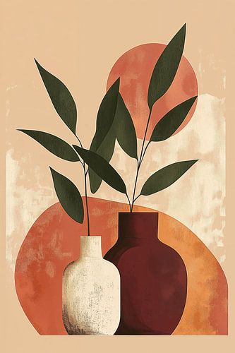 Geometrisches Stillleben in Terrakotta Nr.5