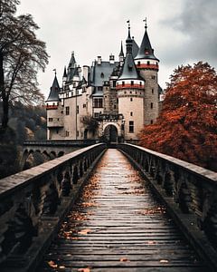 Romantische Burg im Herbst