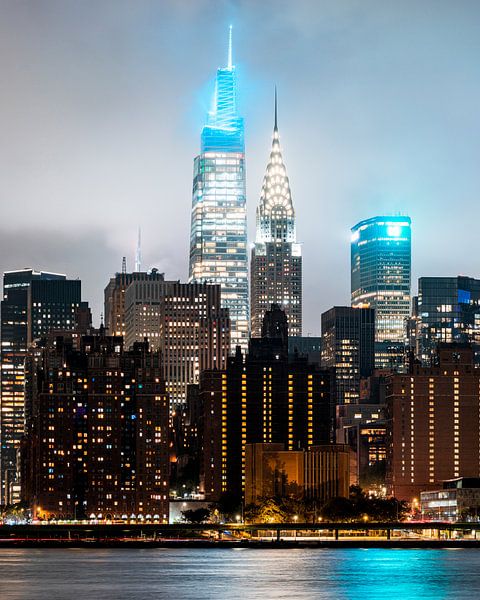 New York East Side Skyline by Night by Sascha Kilmer