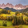 Santa Maddalena in den italienischen Dolomiten in Südtirol im Herbst. von Marga Vroom