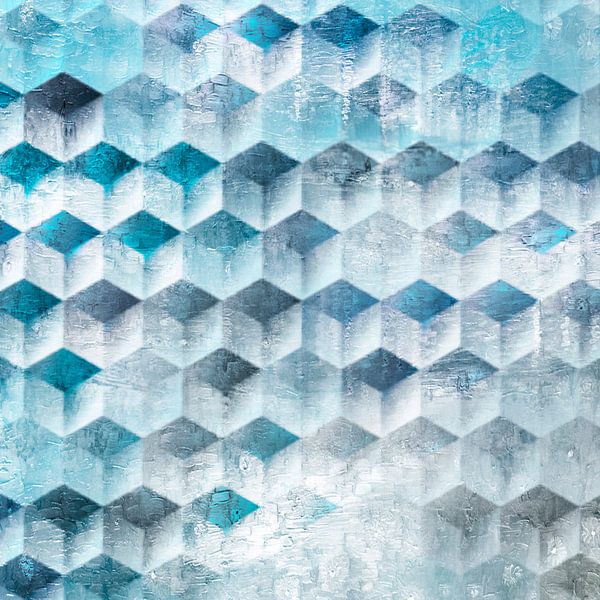 Scandinavian retro abstraction blue by Mad Dog Art