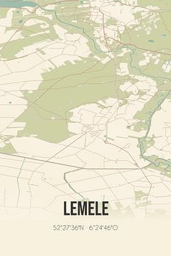 Vintage landkaart van Lemele (Overijssel) van Rezona