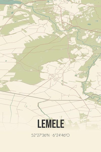 Vintage map of Lemele (Overijssel) by Prints of Place
