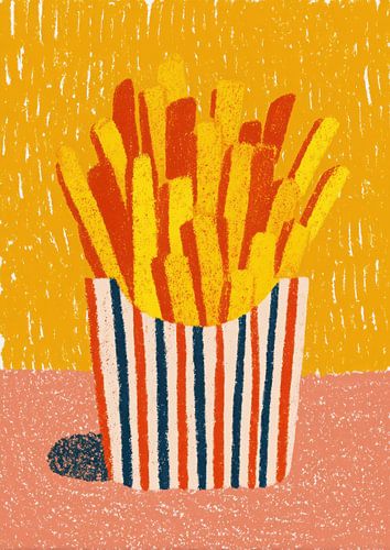 Friet in retrostijl