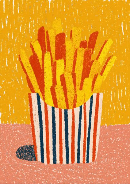 French fries in retro style by Niklas Maximilian