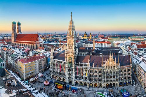 Panorama van de Marienplatz in München