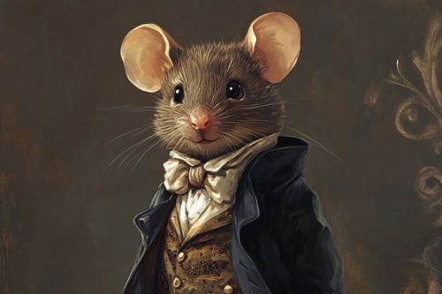 Muizenportret in klassieke stijl
