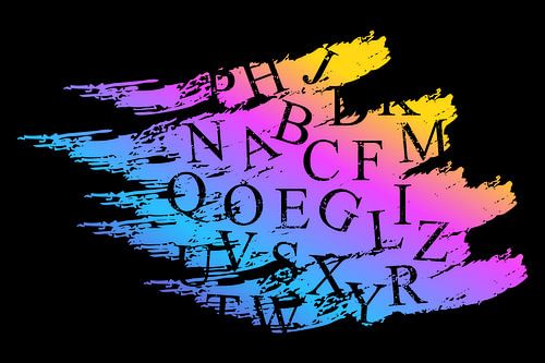 Typografie met abstracte alfabetborstels