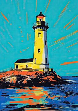 Lighthouse Poster Pop Art Art Print by Niklas Maximilian