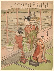 Suzuki Harunobu - Double-Flowered Cherry_ Motoura of the Minami...