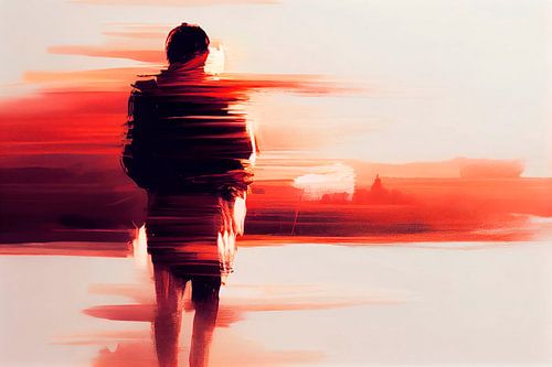 Abstract Man with Coarse Brushstrokes