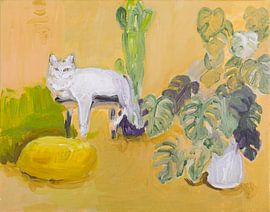 Nature morte avec un chat sur Tanja Koelemij