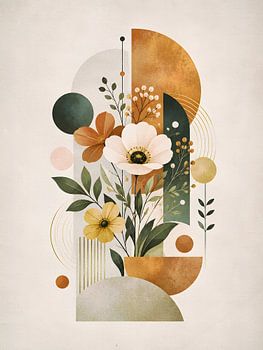 Floral Bauhaus Abstract Composition