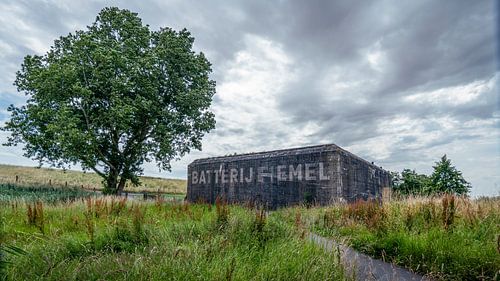 Bunker Batterij Fiemel Termunten met tekst in kleur