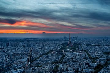 Zonsondergang Eiffeltoren van Robin Beukeboom