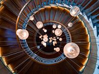 Spiral staircase and lamps at Heal's, London
