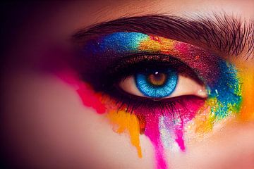 bunte Frau Augen Make-up, Art Illustration 04 von Animaflora PicsStock