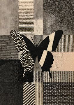 Abstract butterfly black and white by Niklas Maximilian