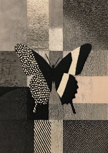 Abstracte vlinder zwart-wit