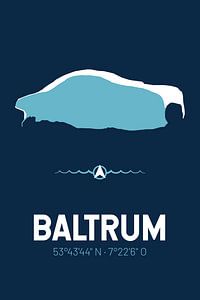 Baltrum | Design kaart | Silhouet | Minimalistische kaart van ViaMapia