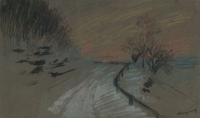 Road in winter, Ladislav Mednyánszky by Masterful Masters