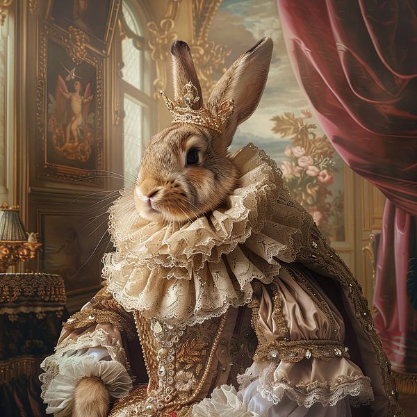 Royal rabbit in baroque style by Poster Art Shop