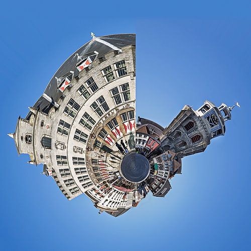 Tiny Planet - Grote Markt in Bergen op Zoom (Brabant) (kunst)