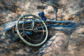 Stedelijke textuuroverlappingen zonder echte omgeving met klassiek voertuig van Johnny Flash