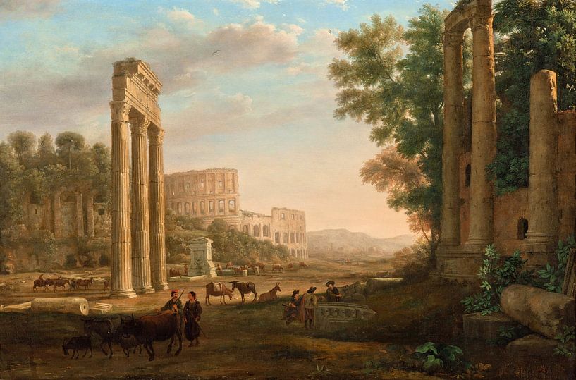 Claude Lorrain. Capriccio mit Ruinen des Forum Romanum von 1000 Schilderijen