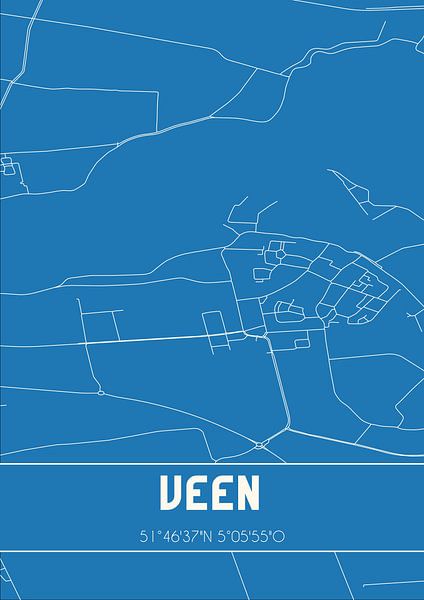 Blueprint | Map | Veen (North Brabant) by Prints of Place