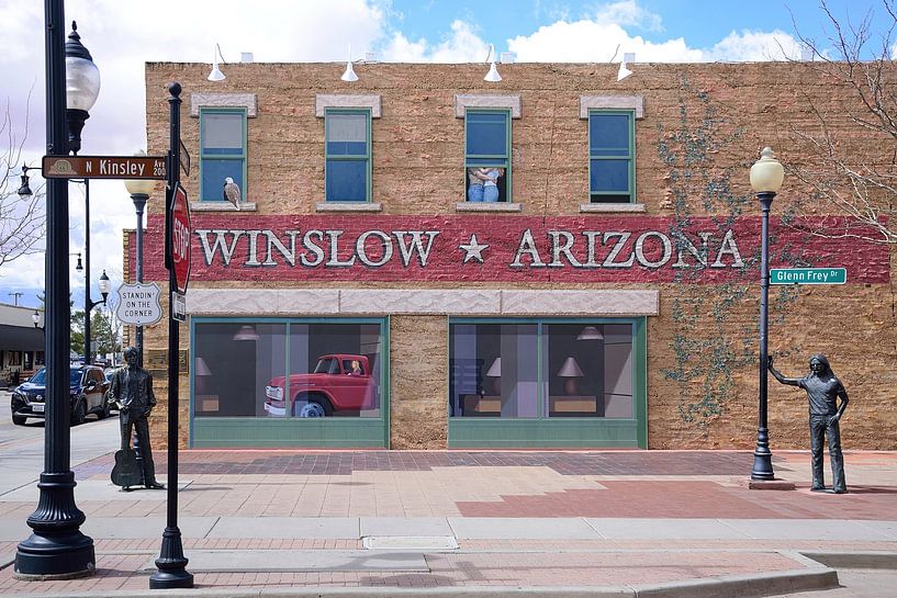 The Standin' on the corner mural by Frank's Awesome Travels