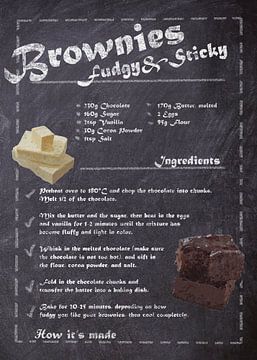 Recipe of Dessert - Brownies van JayJay Artworks