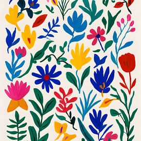 Abstract colorful flowers Henri Matisse inspired by IamHome Studio