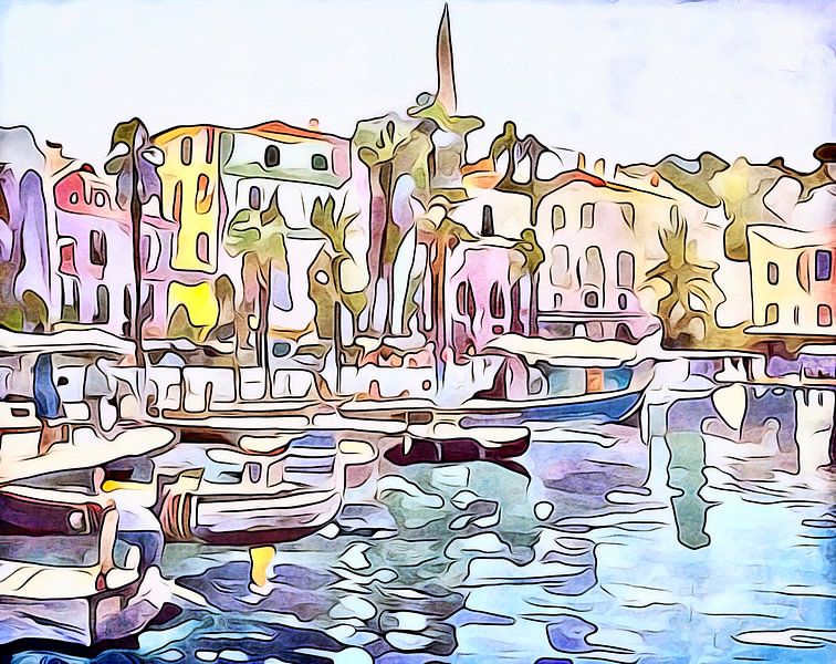 Port, île grecque par zam art