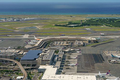 Luchtfoto van Honolulu International Airport.