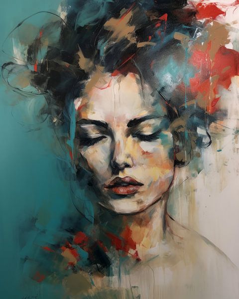 Colourful modern portrait by Carla Van Iersel