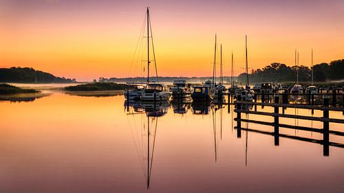 Zonsopkomst bij Prerow, Darss, Duitsland