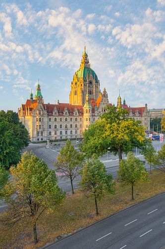 Neues Rathaus Hannover im ersten Licht