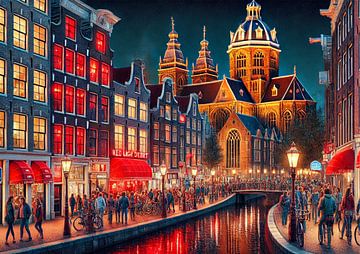 Amsterdam tafereel Red Light District! van Jaap Ros