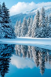 Winterliche Berglandschaft von Poster Art Shop
