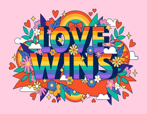 Love Wins Pride Fun Text Art