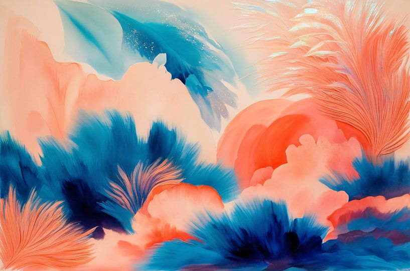 Peinture abstraite colorée à l'aquarelle par Imperial Art House