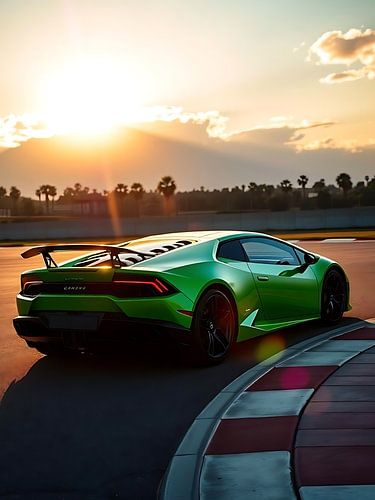 Lamborghini Huracan Performante Groene Zonsondergang
