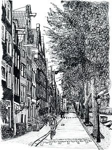 Strasse Zichnung  von Amsterdam Die Niederlande